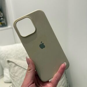 Apple Tan iPhone 14 Pro Case Silicone Smooth Finish